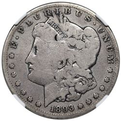 1893-S Morgan Dollar, NGC G details, obverse damage.