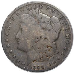 1894 Morgan Dollar, ANACS G6 details, scratched.