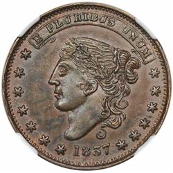 1841 Hard Times Token, Daniel Webster, Low 65, HT-23, NGC MS62BN.