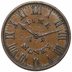 1837 Hard Times Token, New York, NY: Smith's Clocks, Low 138, HT-317, XF40.