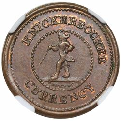 (1861-65) Civil War Token, Knickerbocker Currency, Fuld 255/433a, NGC MS64BN.