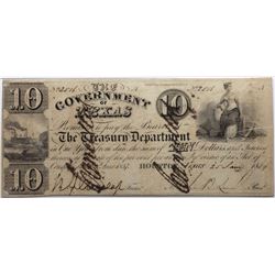 Houston, Texas: Government of Texas, 1838-39 $10, Cr. H17, PMG 25.