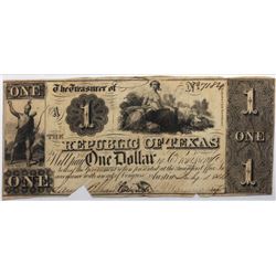 Austin, Texas: Republic of Texas, 1839-41 $1, Cr. A1, PMG 45.