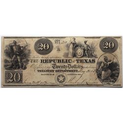 Austin, Texas: Republic of Texas, May 21, 1839 $20, Cr. A6, Legacy 25, Fricke Silver PLUS.