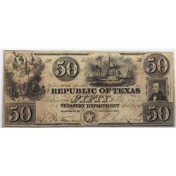 Austin, Texas: Republic of Texas, October 29, 1839 $50, Cr. A7, Legacy 25.