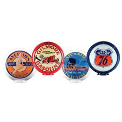 GAS PUMP HEAVEN 13 1/2” GLOBES (4) (100% FULLY DONATED) RON AND BILLI CAREY