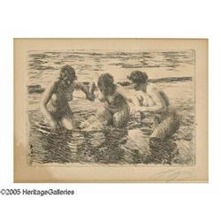 AMERICAN SCHOOL (20th Century)Bathers, 