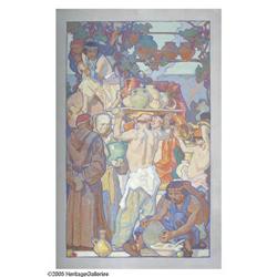 DEAN CORNWELL (American 1892-1960) Fire