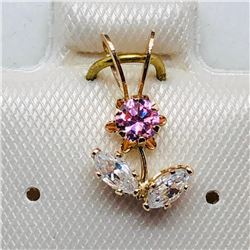 10K Yellow Gold Cubic Zirconia Pendant, Made in Canada, Suggested Retail Value $100