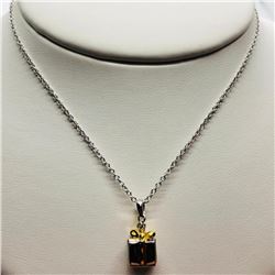 Silver Diamond Box Shaped Necklace, Suggested Retail Value $65