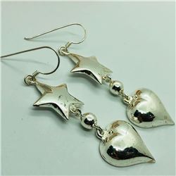 Silver Star And Heart Shaped Earrings, Suggested Retail Value $200 (Estimated Selling Price from $30