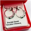 Image 3 : Silver Simulated Emerald Earrings, Suggested Retail Value $30
