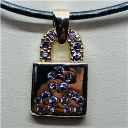 Silver Cubic Zirconia Bag Shaped Pendant, Suggested Retail Value $60