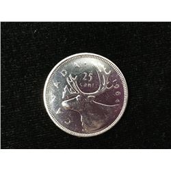 Silver Canadian $0.25 Canadian 25 Cent Coin