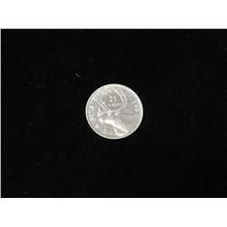 Silver Canadian $0.25 Canadian 25 Cent Coin