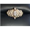 Image 2 : Ladies 14KTGOLD multi diamond cluster dress ring with over 1.00 carat marquise & round cut diamonds.