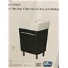 Image 2 : UberHaus 18" High Gloss Black Finish Vanity w/ Porcelain Top (18"W x 34" H x 13.8"D)