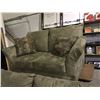 Image 2 : NEW Living room sofa suite includes Olive Green over stuffed pillow back design sofa with matching l