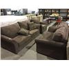 Image 1 : NEW MICROFIBER 3-Piece Sofa, Love and Chair Living room set - Chocolate color