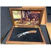 Image 2 : NEW Commemorative set framed hardwood case with collector Browning Model 322247 Burl Handle whitetai