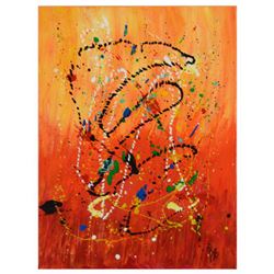 George Marlowe, "Flame Out" Hand Signed Original Acrylic Painting on Canvas with Certificate of Auth
