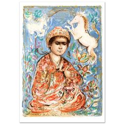  Little Rajah and the Unicorns  Limited Edition Lithograph (29.5  x 41.5 ) by Edna Hibel (1917-2014)