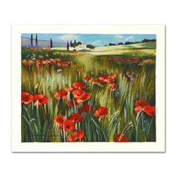 Yuri Dupond, "Red Meadow" Limited Edition Serigraph, Numbered and Hand Signed with Certificate of Au