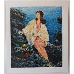 Igor Semeko- Original Serigraph on Paper "Beauty by the Seaside"