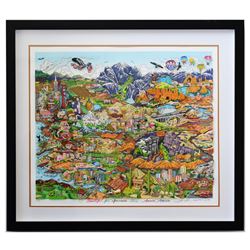 Charles Fazzino- 3D Construction Silkscreen Serigraph "O BEAUTIFUL FOR SPACIOUS SKIES…AMERICA…AMERIC