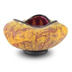 "Small Primitive Bowl" Hand Blown Glass Bowl Sculpture, Hand Signed by GartnerBlade Glass.