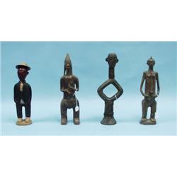 A lot of 4 various African tribal earthenware fig