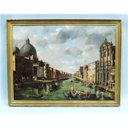 P. GIANA - 19th century Italian school. "Canal Sc