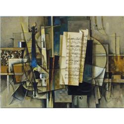 ARAM KOUPETSIAN (1928 - ) "Violino". Oil and coll