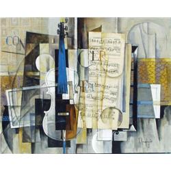 ARAM KOUPETSIAN (1928 - )"Concerto". A cubist oil