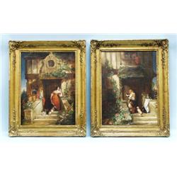 19th century Italian Romantic school. A pair of o