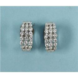A pair of very good 18 kt. white gold and diamond