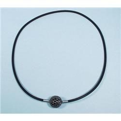 A modernist 18 kt. white gold and black diamond b