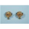 Image 1 : TIFFANY & CO - A pair of 18 kt. gold floral clust