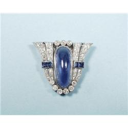 ART DECO - A platinum and diamond shield shaped b