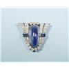 Image 1 : ART DECO - A platinum and diamond shield shaped b