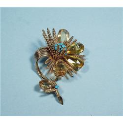 An amusing French 18 kt. yellow gold clip brooch 