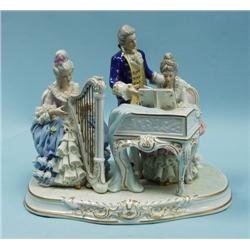 A decorative Dresden porcelain figural group depi