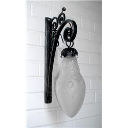 ART DECO - DELATTE, NANCY. A pair of frosted art 