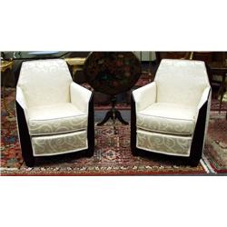 A pair of good Art Deco design wood framed armcha