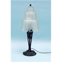 ART DECO - SABINO, PARIS. A wrought iron based ta