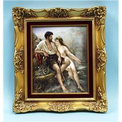 The Temptation. A fine antique German KPM porcela