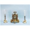 Image 1 : An antique French 3 piece champleve, crystal and 