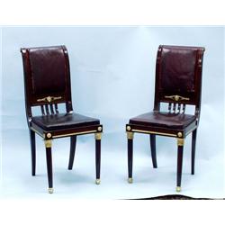 A fine pair of French Empire, mahogany framed str