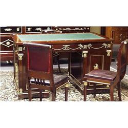 A fine antique French Empire, Cuban mahogany twin