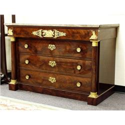 An antique French Empire period mahogany and frui